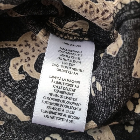 NWOT Beach Lunch Lounge Collection Black Leopard Animal Print Button Down Shirt - Picture 7 of 7